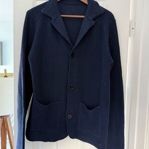Navy Blue Knit Cardigan 3 button